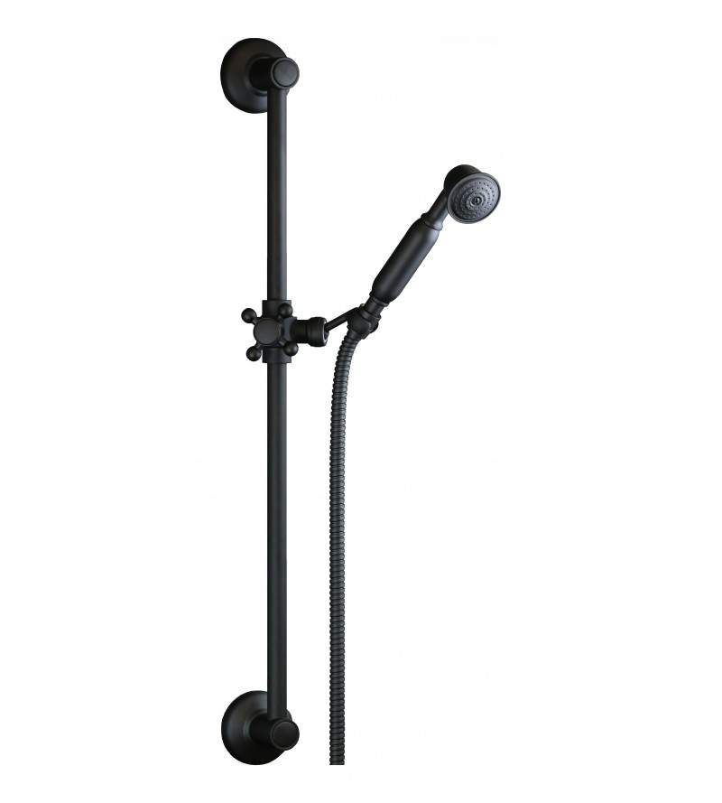 Antique style sliding rail with shower and flexible matte black finish Sphera KING