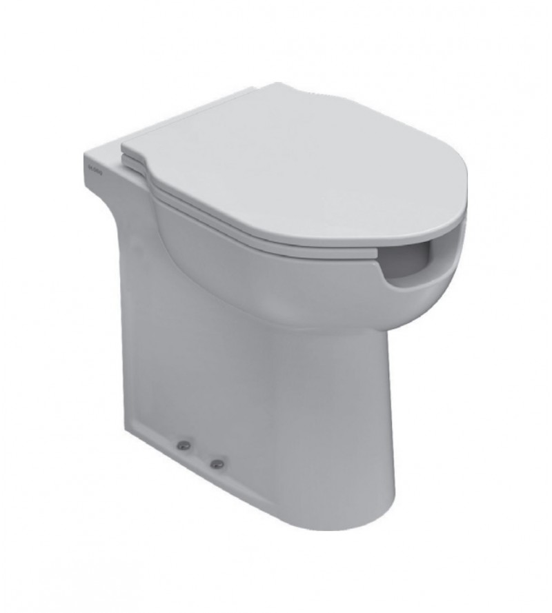 Floor mounted ceramic WC with front opening 56.37 Globo Ausilia DS026BI