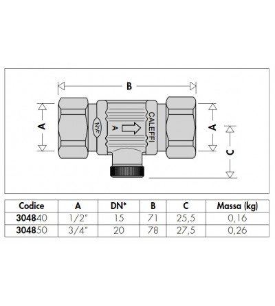 304601 Rückflussverhinderer Typ EA 3/4"  CALEFFI 