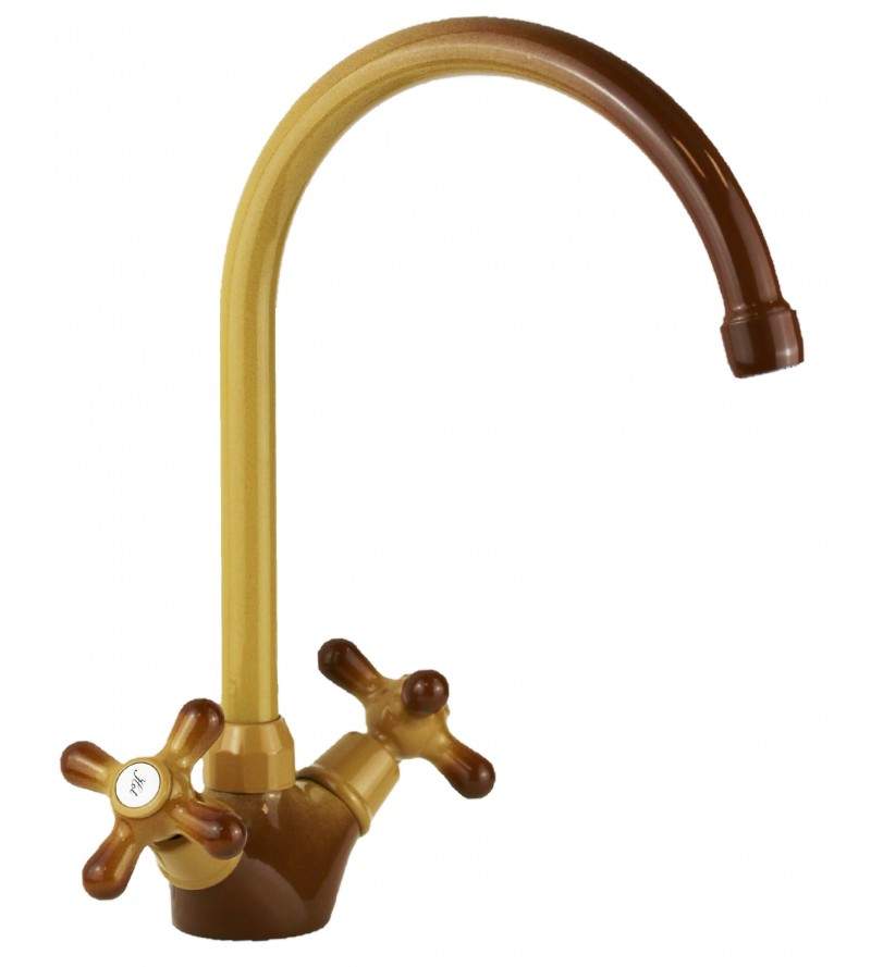 French earth color kitchen tap with swivel spout Gattoni 5692/RE0T