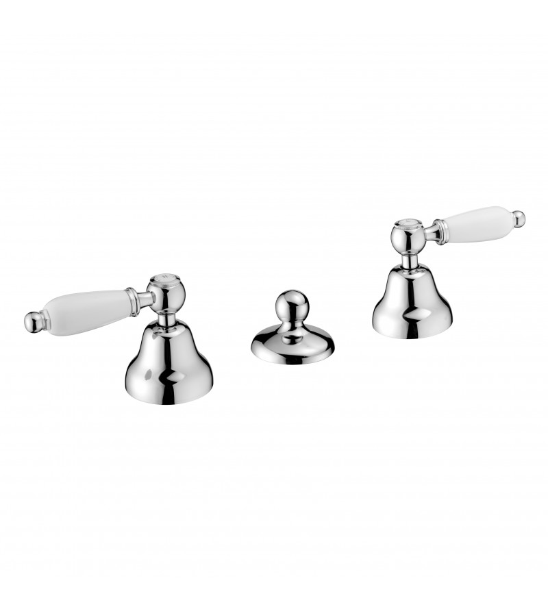Double lever tap for bidet 3 holes with 1"1/4 pop-up waste Porta & Bini Queen 12156CR