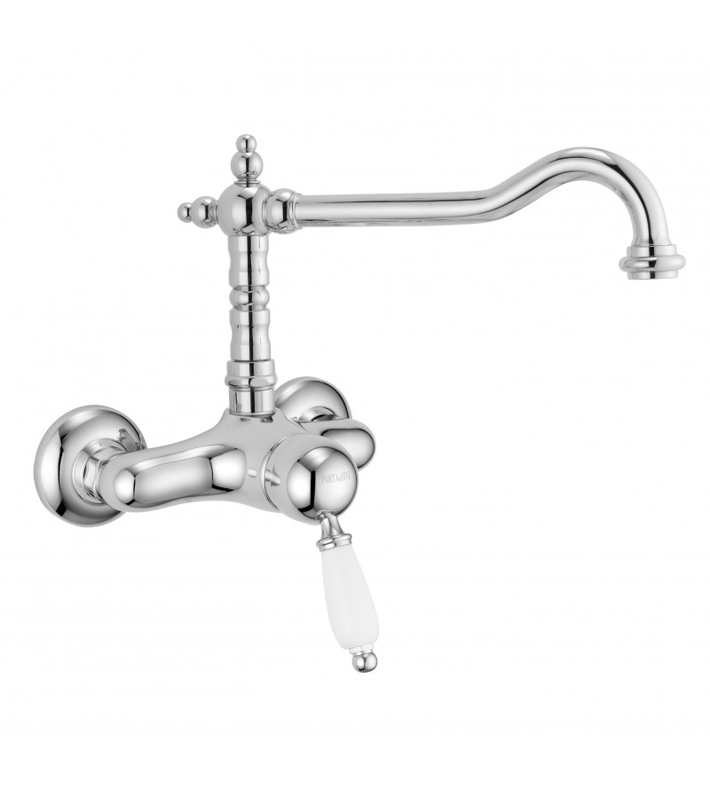 Wall mounted sink mixer with swivel spout Porta & Bini New Old 50451CR