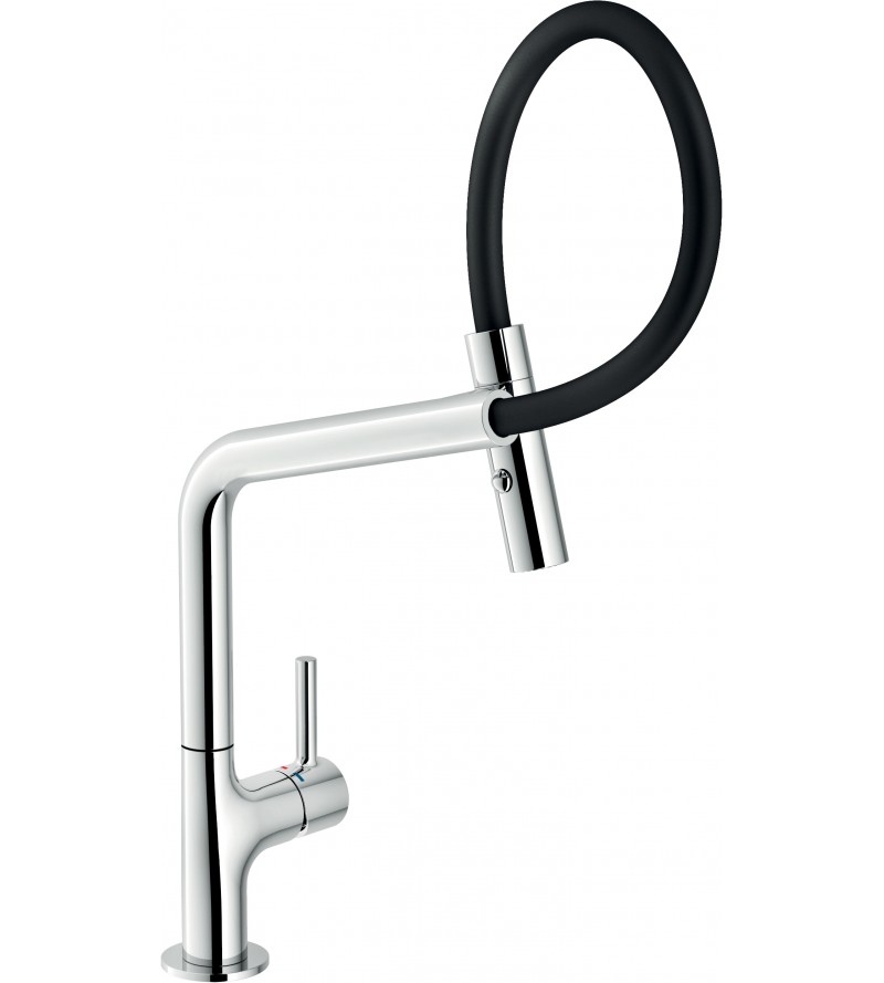 Sink mixer with pull-out kitchen shower Nobili Lamp MP119400CR