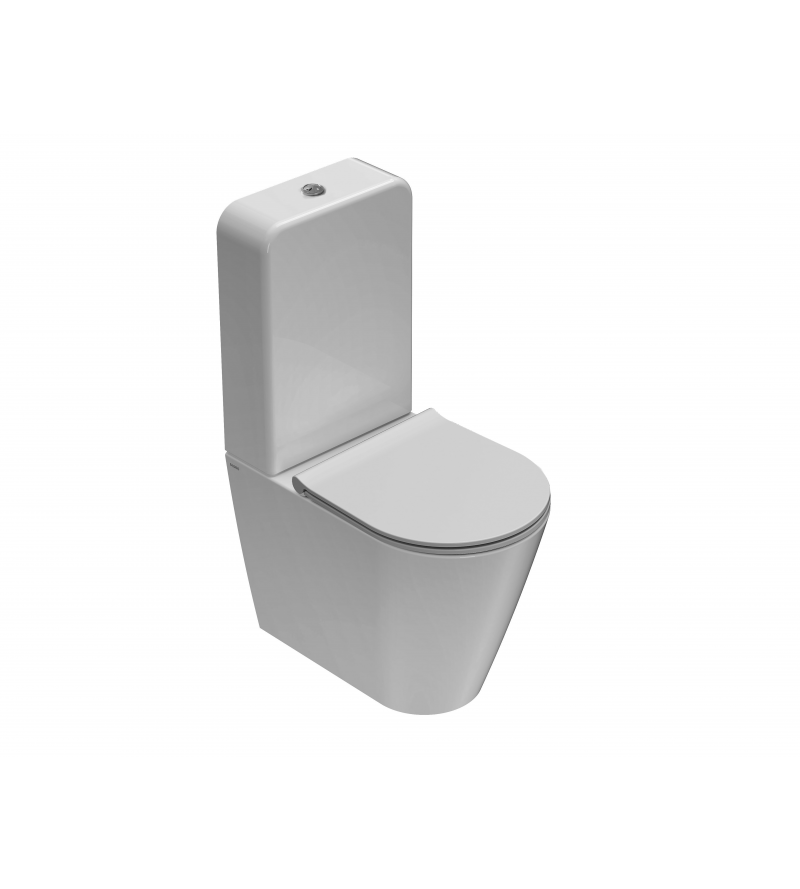 WC en céramique monobloc pour installation dos au mur 58.36 Globo Forty3 FO003BI