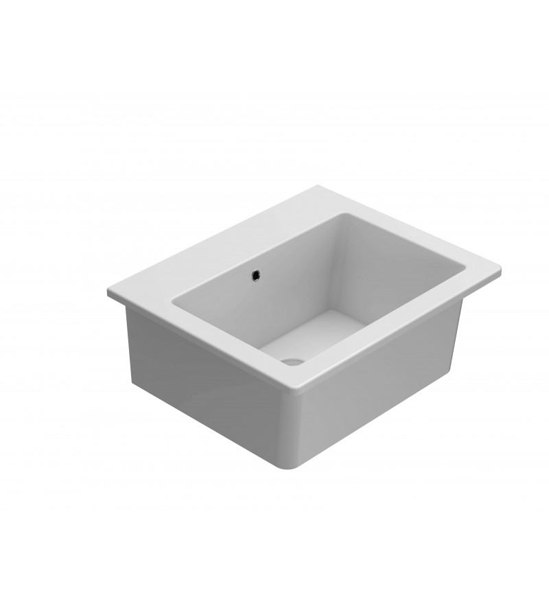 Ceramic washbasin with high basin and wringer 60.50 Globo Forty3 FO063BI