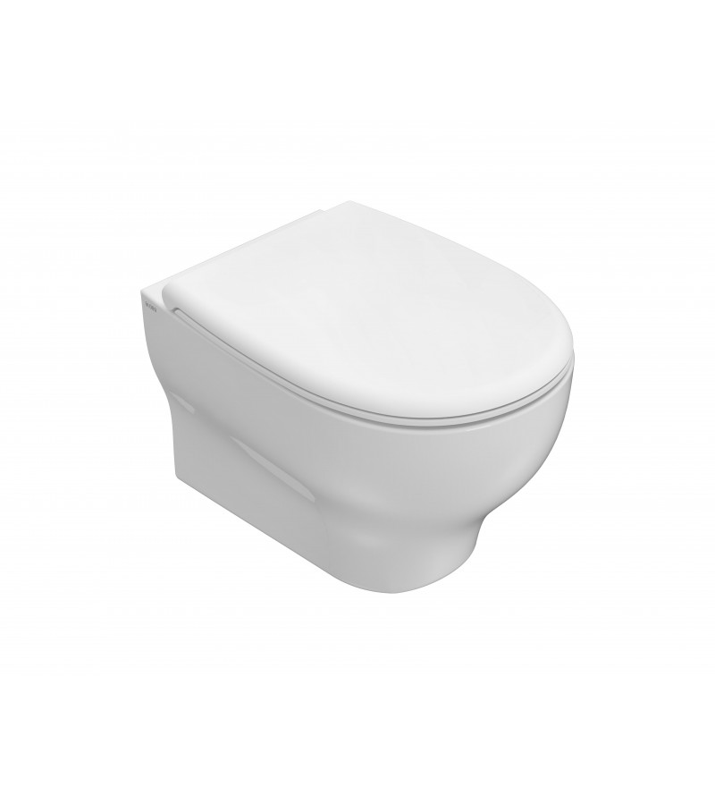 Rimless suspended ceramic toilet 52.36 Globo Grace GRS03BI