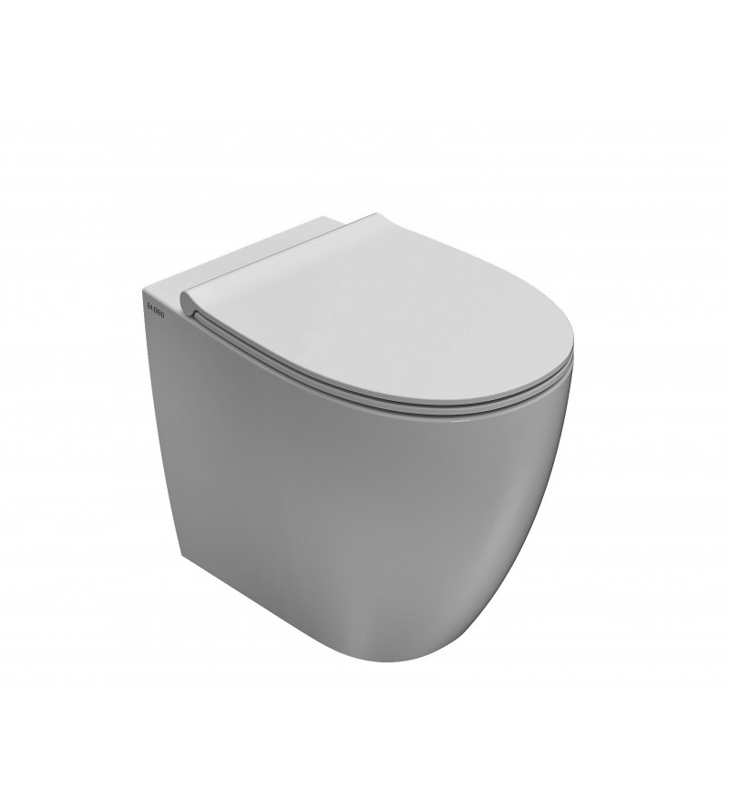 WC en céramique au sol, installation dos à mur sans rebord 54.36 Globo 4ALL MD004