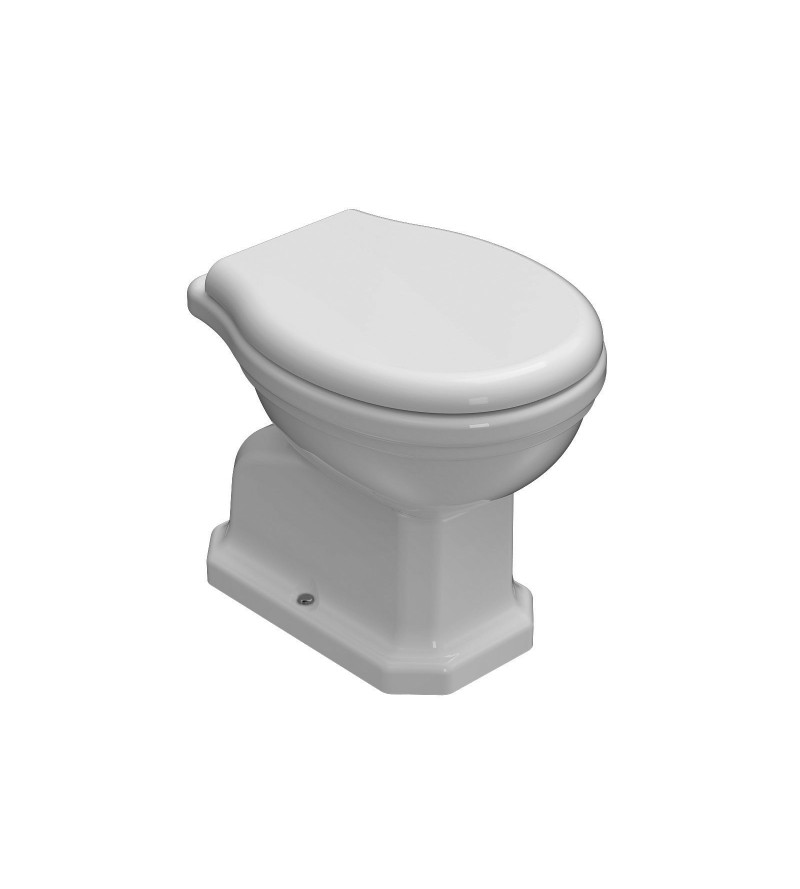 Vaso WC in ceramica a terra installazione distanziata da parete 57.37 Globo Paestum PA001BI