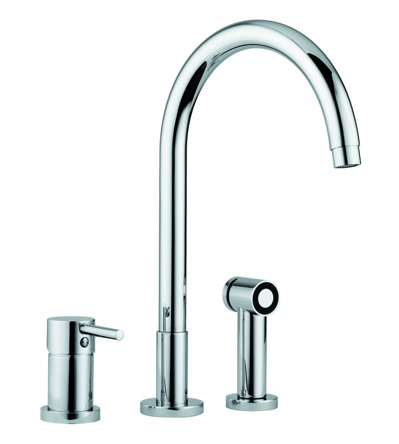 3-hole kitchen sink mixer with pull-out spray Gioira&Redi Web 449
