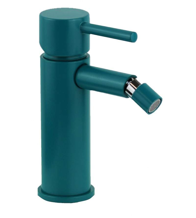 Mezclador de bidé con clic-clac 1"1/4 desagüe en color verde agua QD MagistroLab Curvy CU20017