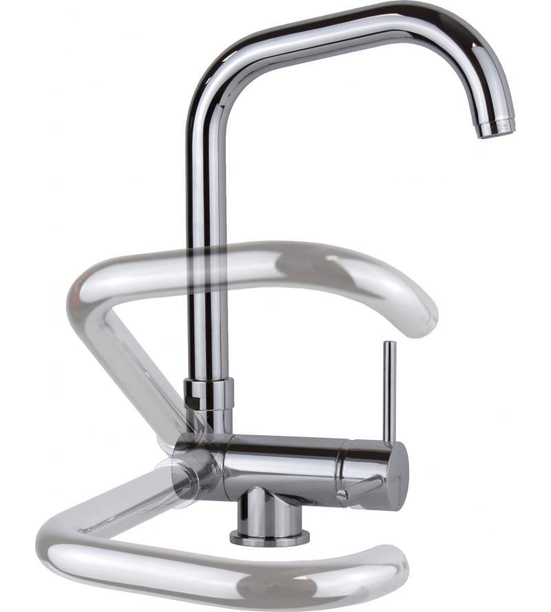Sink mixer in chrome color with folding spout Gattoni 6014765C0