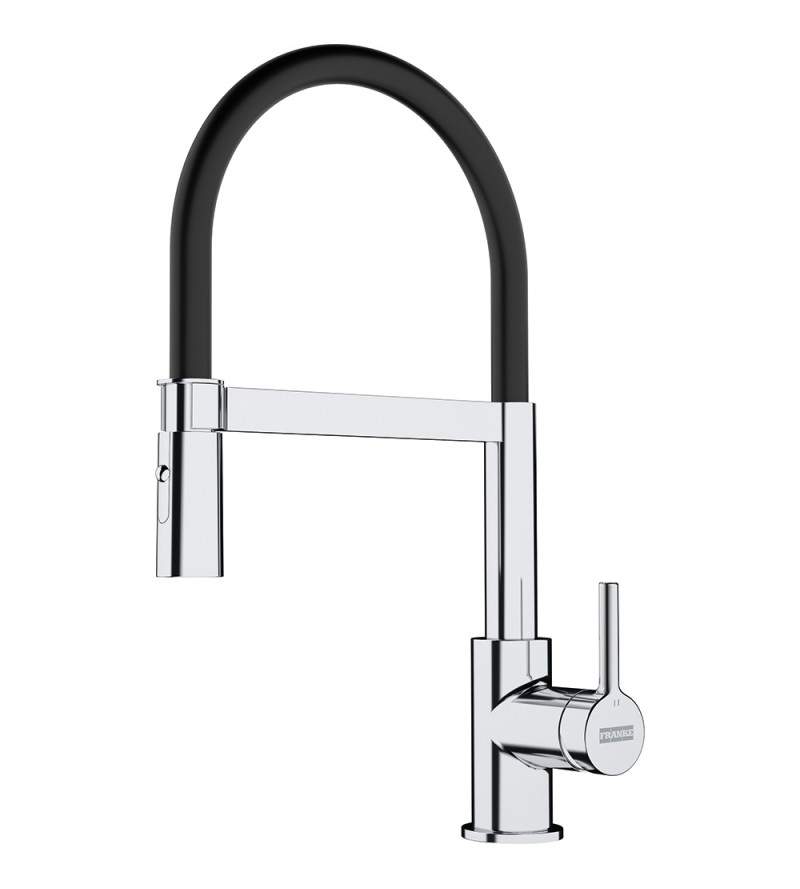 Franke semi pro chrome / black kitchen sink mixer 115.0626.085