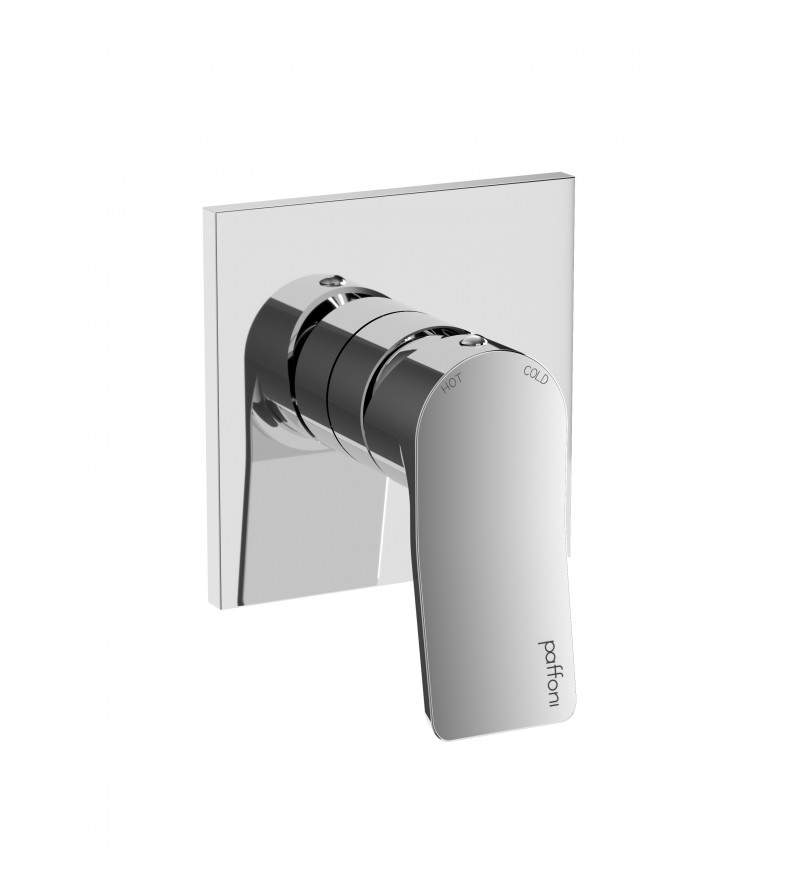 1 outlet built-in shower mixer with chrome-colored stainless steel plate Paffoni Tilt TI010CR/M