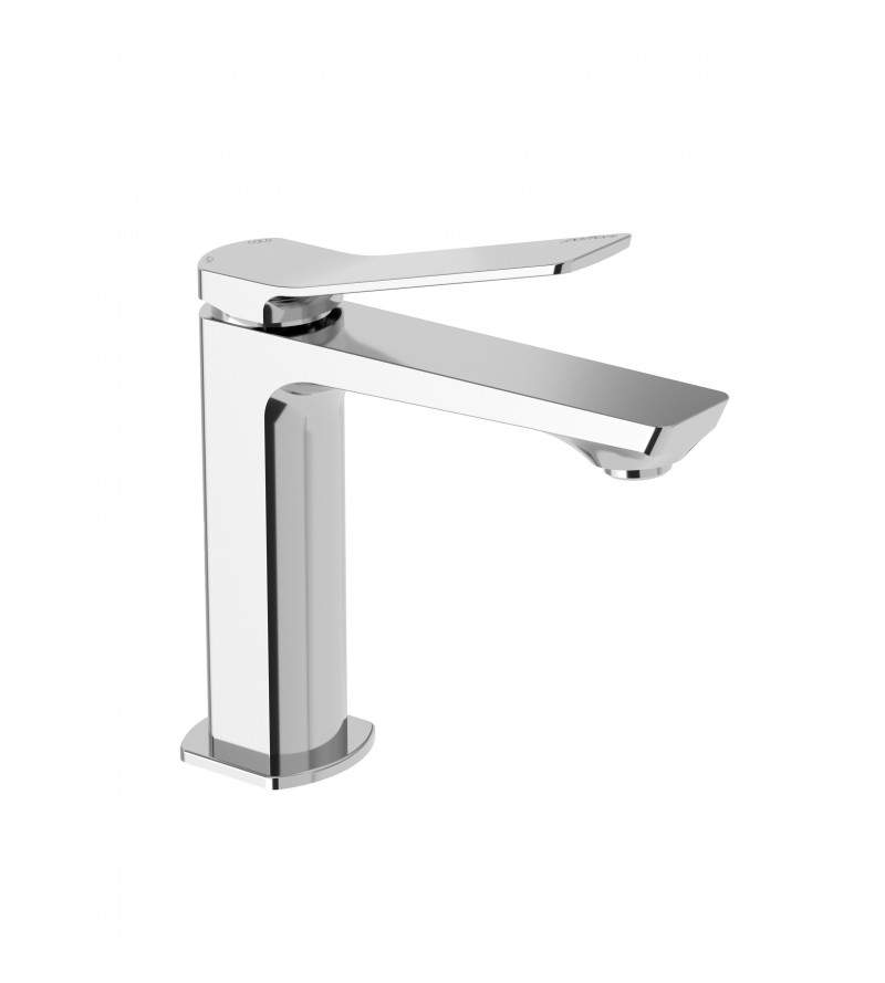 Brass basin mixer with inclined lever in chrome color Paffoni TILT TI071CR
