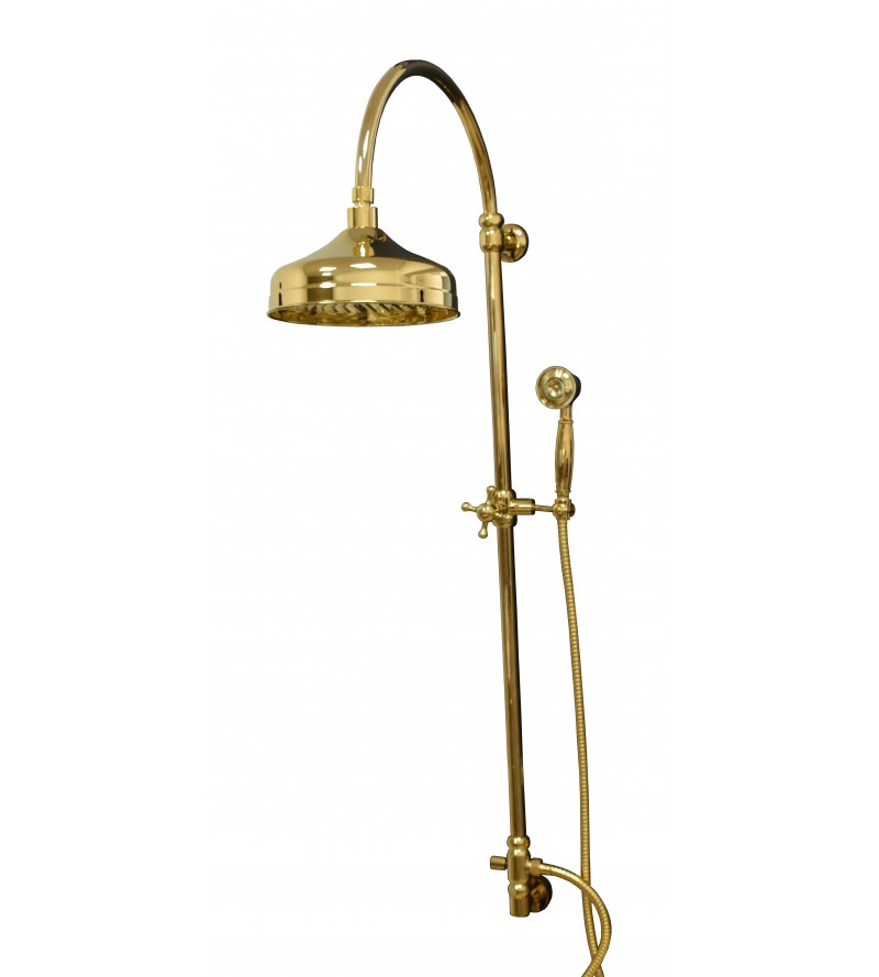 Retro brass shower column Damast Antica 12766
