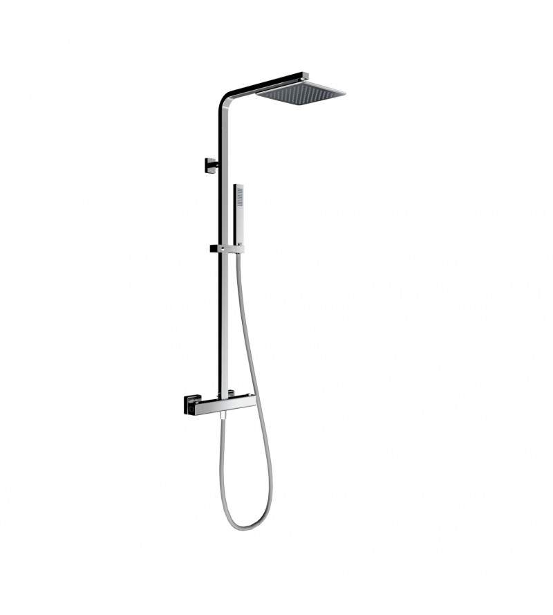 Thermostatic shower column in chrome-colored steel Ercos Square BNCOLCQTRM0011