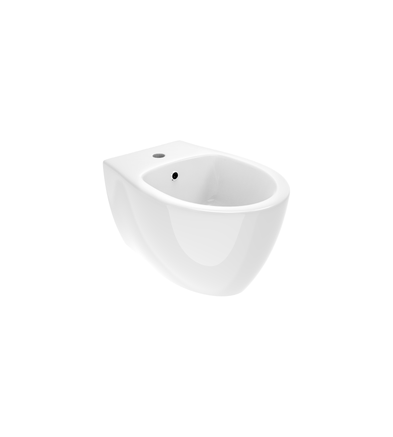 Glossy white wall hung bidet with dimensions 510x285x363 mm Ercos Kite BCKTELBIDE0001