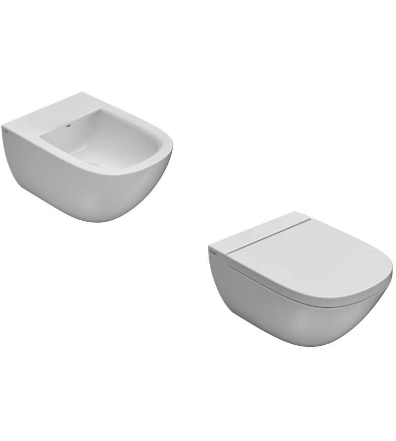 Composition of suspended wc and bidet with dimensions 51x37 cm Globo Stockholm KITSTOCK2BI