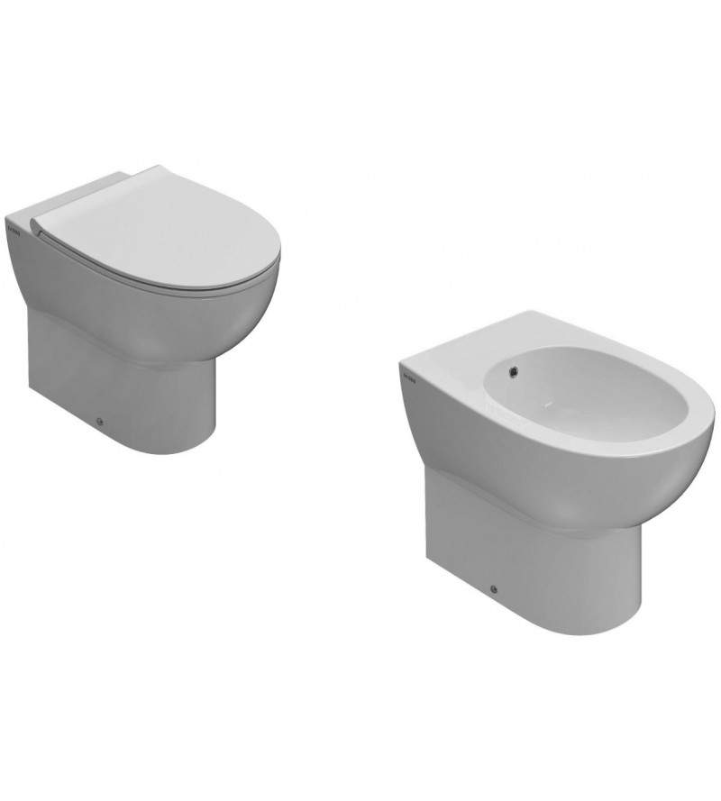 54x36x43 cm pair of WC and bidet with floor installation Globo 4All KITALL3BI
