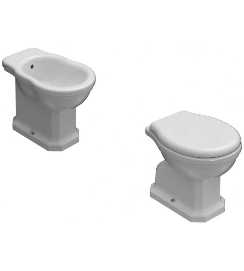 Floor sanitary kit with dimensions 57x37x40 cm glossy white Globo Paestum KITPAESTUM3BI