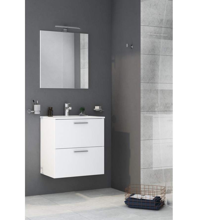 White lacquered bathroom cabinet 80 cm Vitra MIASET80B