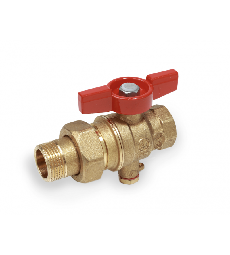 Ball valve female-tail piece male connections with probe holder Giacomini R859T