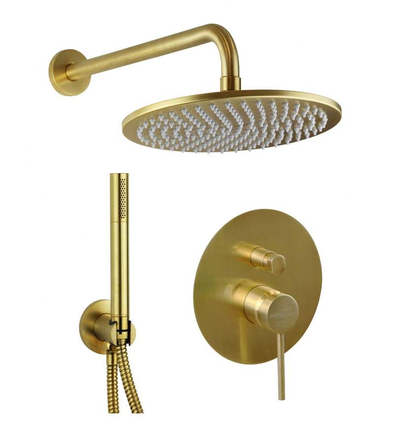 Shower set in brushed gold color Gattoni Easy 1490/PDSG