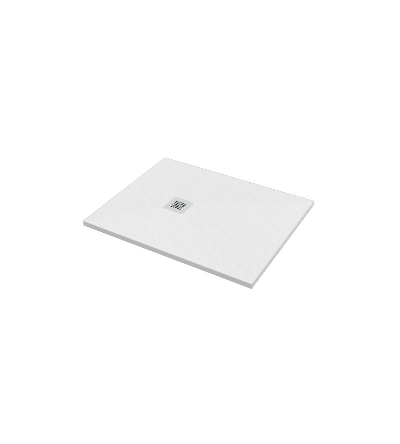 Shower tray 80x100 cm white color stone effect Ercos Stone BPMAROSTON8010