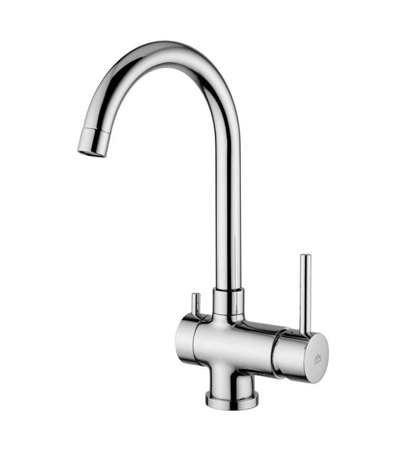 Kitchen sink mixer with purified water inlet and swivel spout Paffoni Stick SK190CR