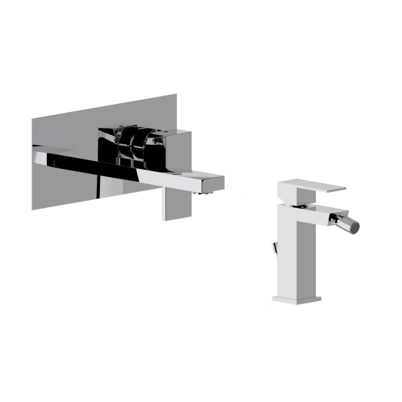 Wall-mounted washbasin and bidet mixer set in chrome Ercos Italia R KITITALIAR3