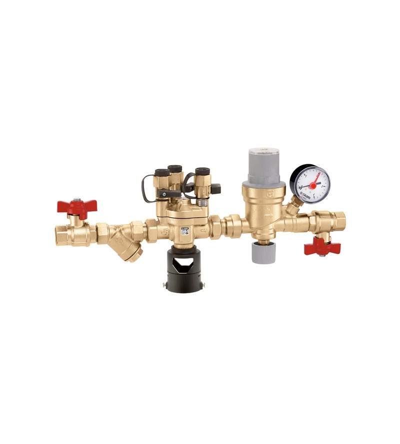 Automatic charging unit with BA type backflow preventer Y-strainer and shut-off valve Caleffi 574