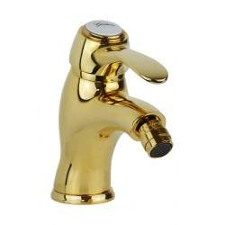 Bidet mixer in gold-colored...