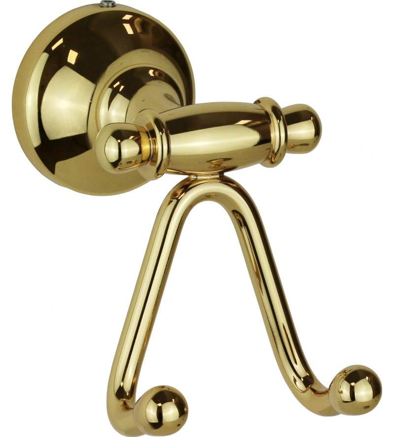 Double robe hook in gold color Capannoli Serie900 909 RR