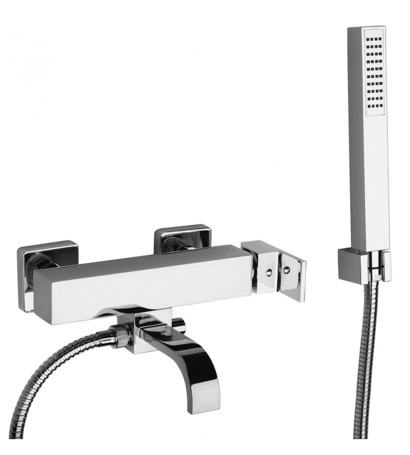 External bath mixer with fixed wall shower set Paini Dax R 84CR100R