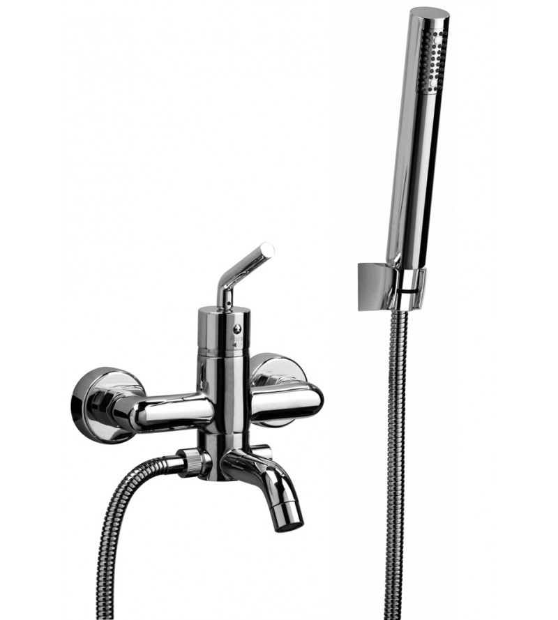 Exposed bath mixer with fixed shower set Paini Pixel New 81CR100NEW