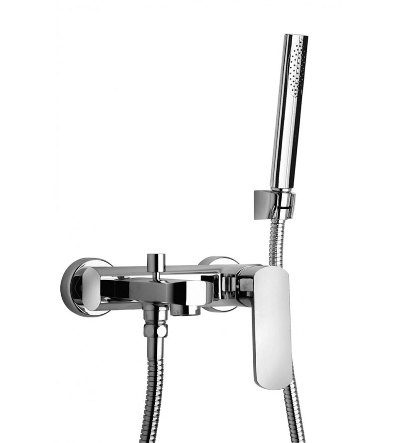 External bath mixer with fixed shower set Paini Ovo 86CR100