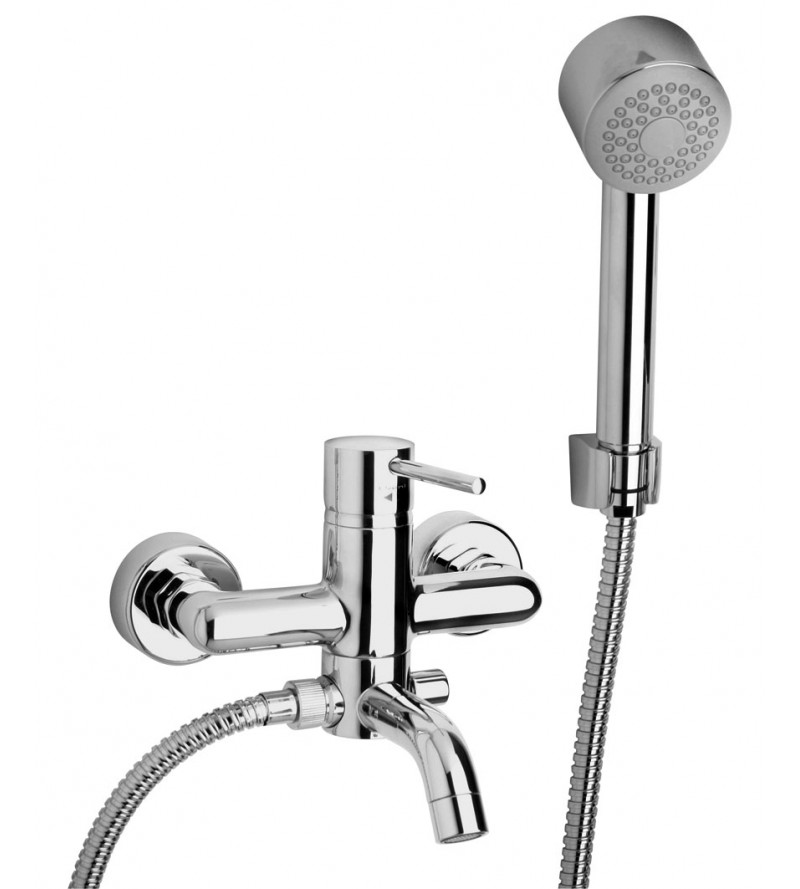 External bath mixer with hand shower and flexible Paini Cox 78CR100