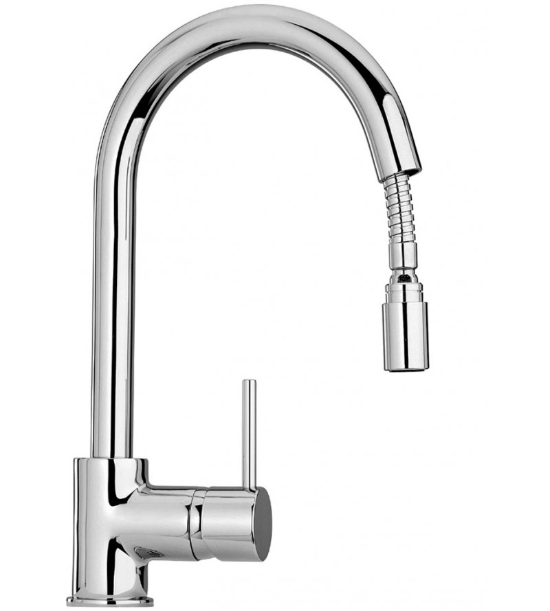 Kitchen sink mixer with pull-out shower Paini Cox 78CR591