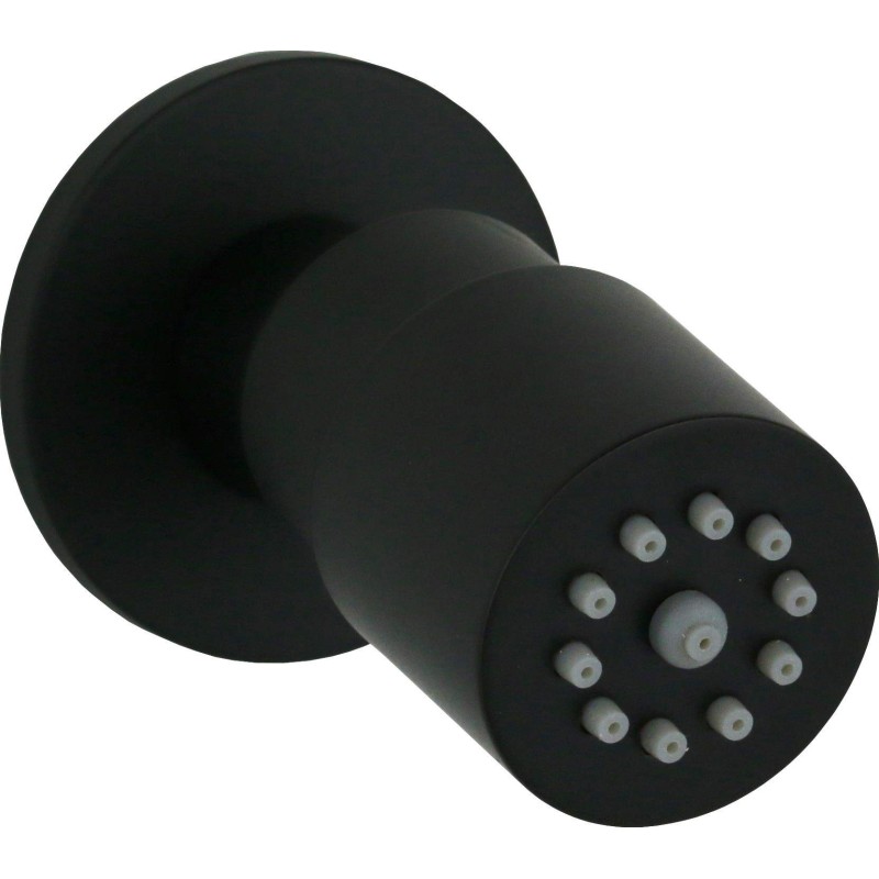 Pommeau de douche à jet rond réglable en laiton avec finition noire mate Sphera