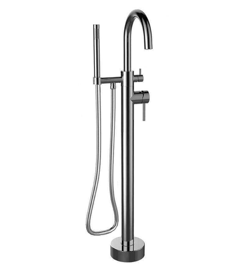 Floor mounted bath mixer with hand shower and flexible Paini Cox 78CR136AAP