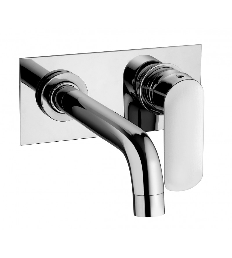 Wall mounted washbasin mixer with plate 180x80 mm Paini Nove 09CR208P