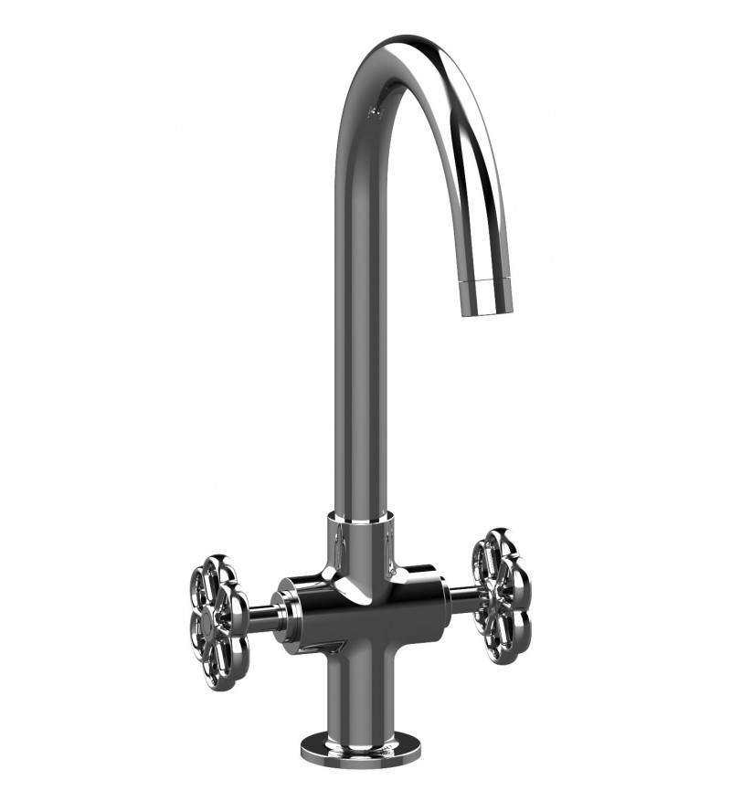 Kitchen sink mixer with 2 handles and high spout Paini Garage 72CR490