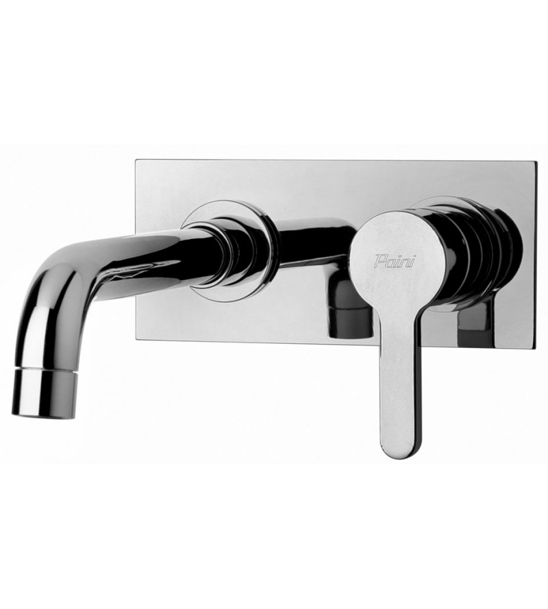 Wall mounted washbasin mixer with 180x80 mm plate Paini Arena 92CR208P