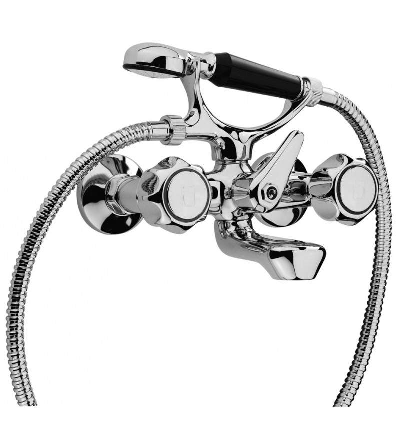 Mezclador de baño externo con ducha de mano y flexible Paini Arno 37CR100