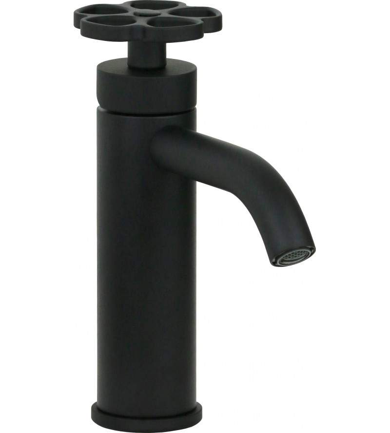 Mezclador de lavabo en acabado negro mate con desagüe clic-clac de 1 "1/4 QD MagistroLab Flora FLO10017NO