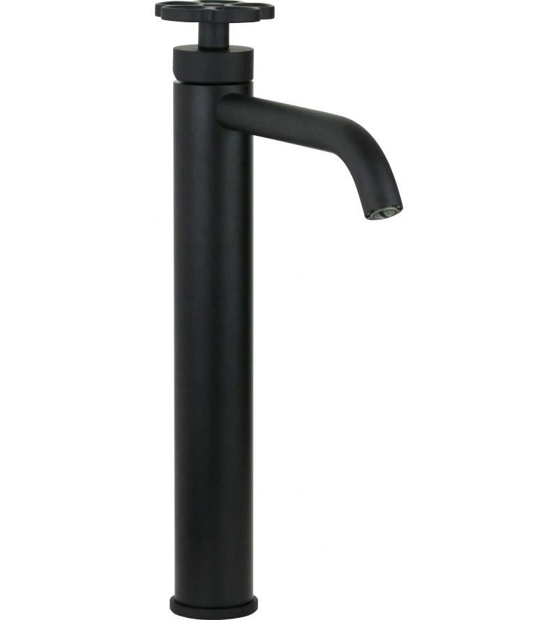 Mezclador de lavabo alto en acabado negro mate con desagüe clic-clac 1 "1/4 QD MagistroLab Flora FLO10027NO