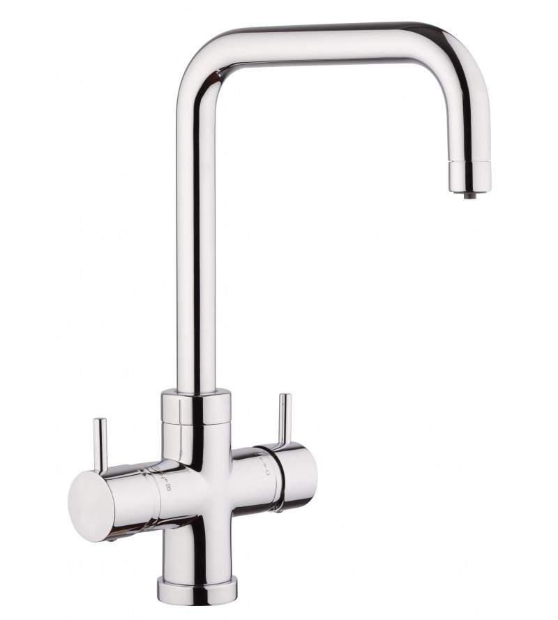 Kitchen sink mixer with natural and sparkling filtered water system Paini Fresh&Frizz 78CR644B90
