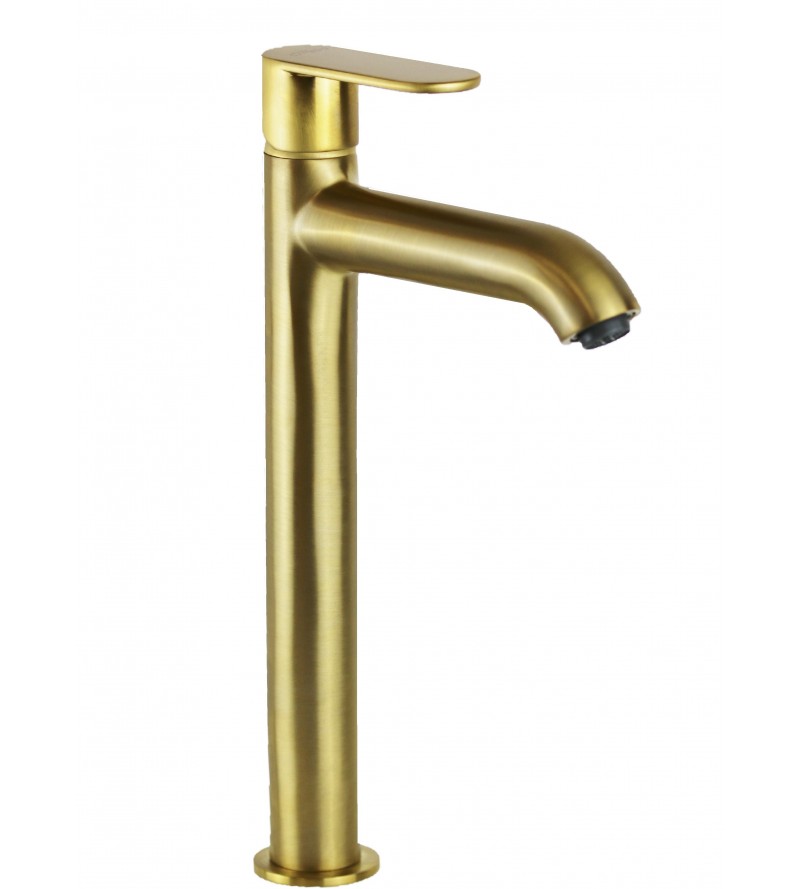 Miscelatore per lavabi a bacinella in ottone colore oro spazzolato Paini Domus 18PJ205LL