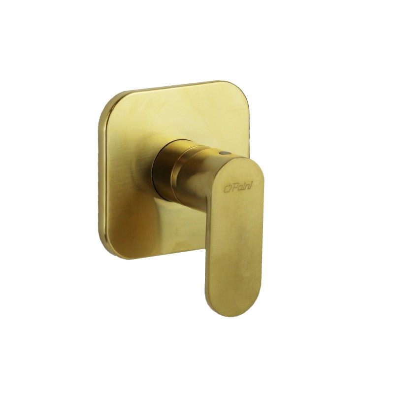 Mezclador de ducha empotrado en color oro cepillado con placa 115x115 mm Paini Domus 18PJ690