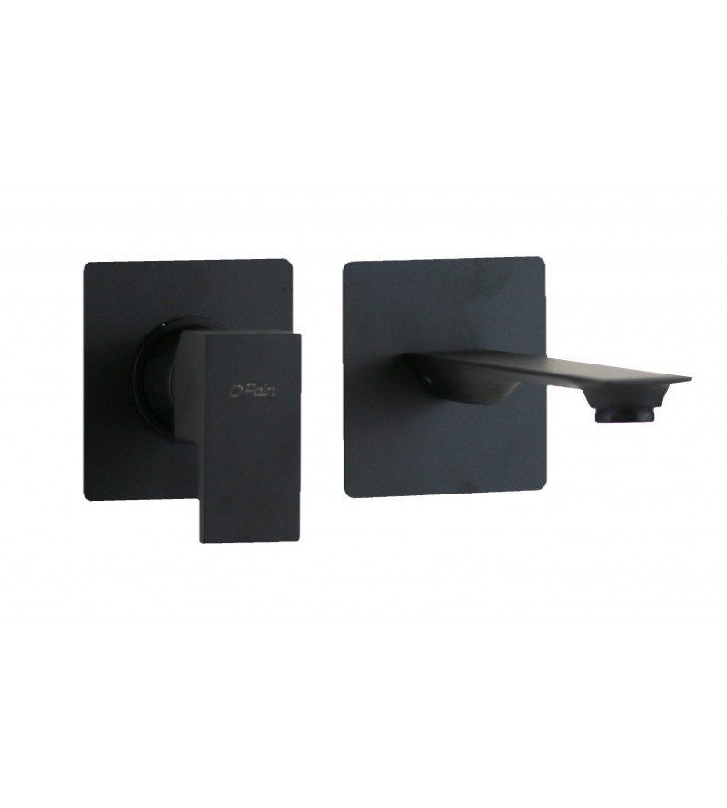Miscelatore lavabo a parete in colore nero opaco con bocca lunga 170 mm Paini Venti V2YO208TC